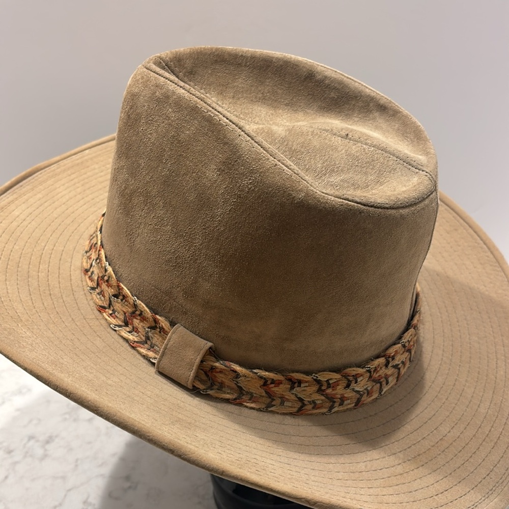 Resistol Self-Conforming Tan Feather Western Cowboy Hat size 7 1/8‎ - Picture 10 of 14